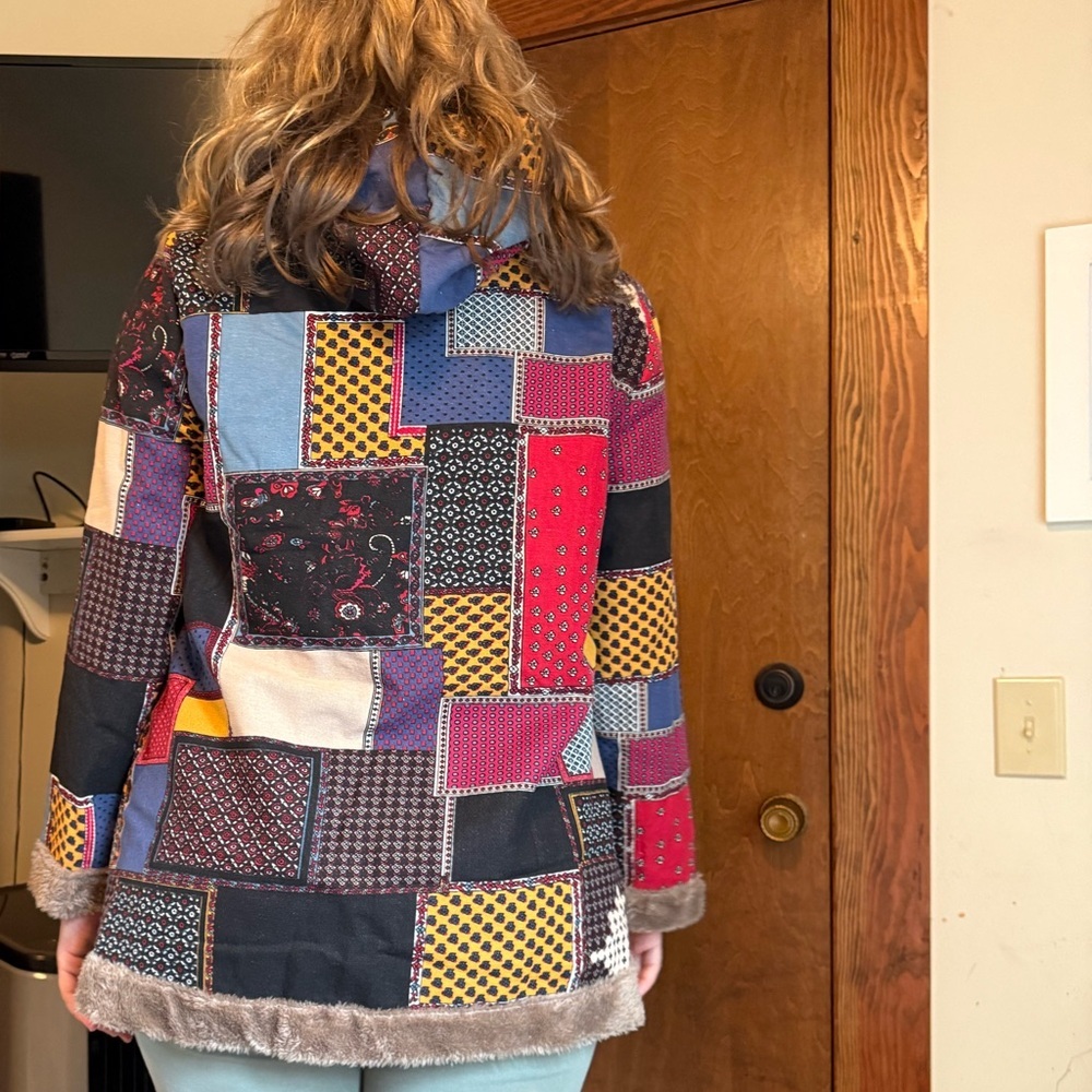 Colorful Patchwork Women's Jacket no label Sz L